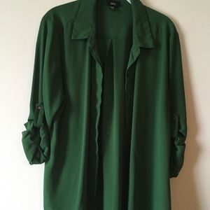 Green XXL Button Down Blouse